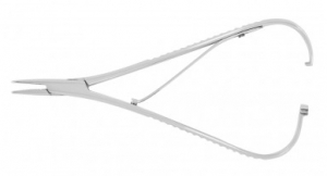Elastic Placing Plier Mathieu With Single Spring Serrated Regular Tip
